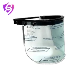 Clear polycarbonate face shield on a carrier