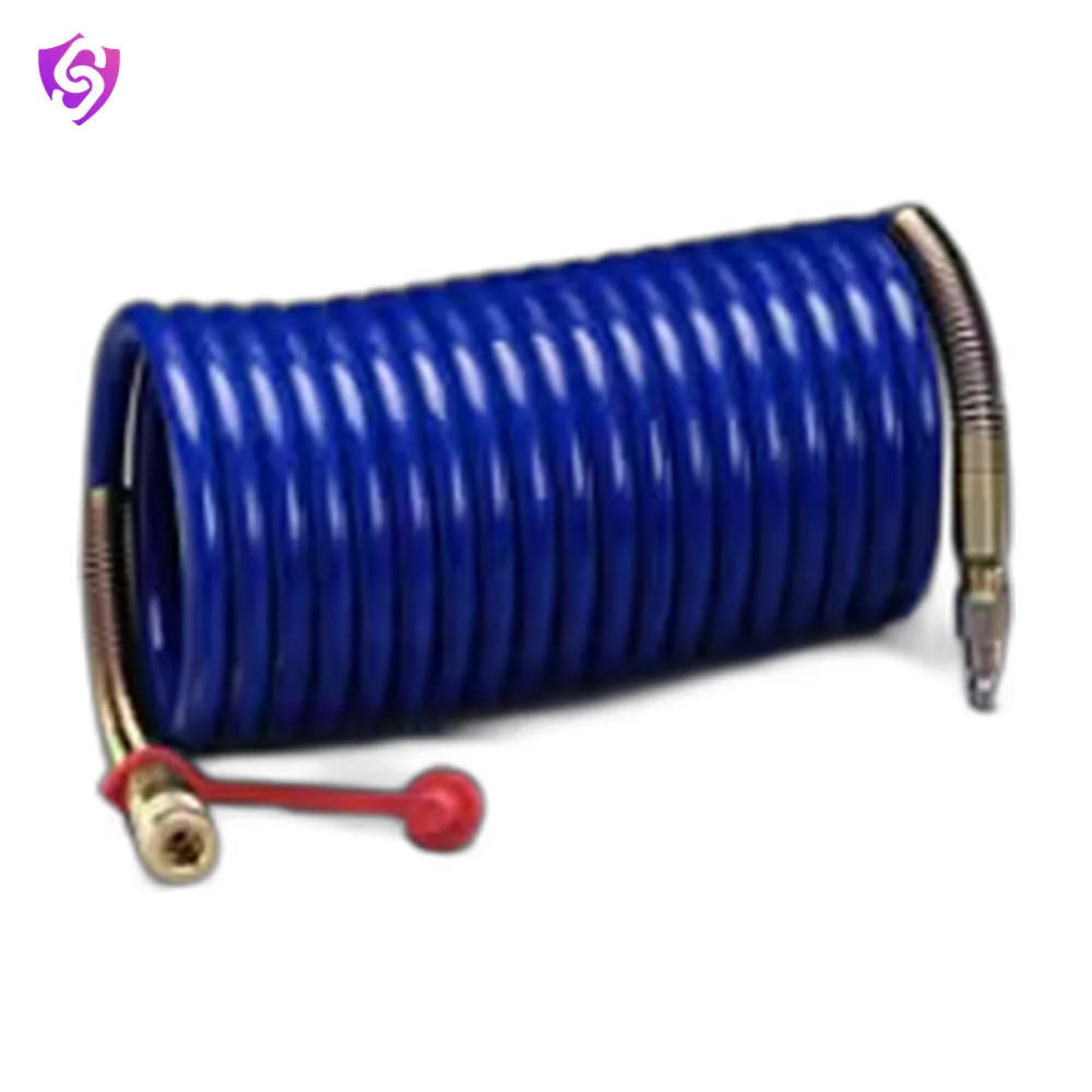 3M Supplied Air Hose W-2929SR-25, 25 ft, 3/8 in ID, Schrader Fittings, High Pressure, Coiled