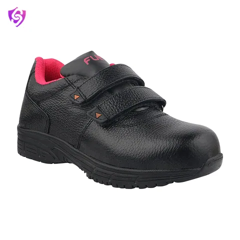 Fuel Gracy Grain Leather Upper with 200J Metal Toe Cap of Velcro Closure Anti-Slip Rubber Sole & EVA Insole Industrial Work Steel Toe Safety Shoes for Women's safety shoes