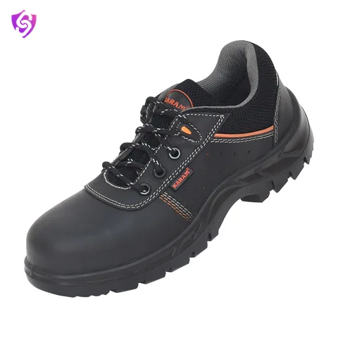 Karam Black Grain Leather Safety Shoes with Composite Toe