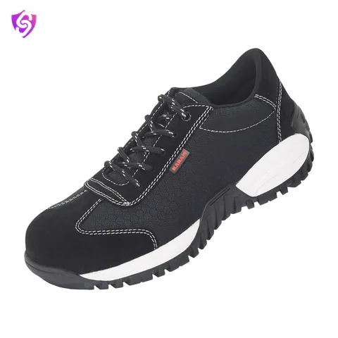 Karam Black Suede Leather Low Ankle Safety Shoes