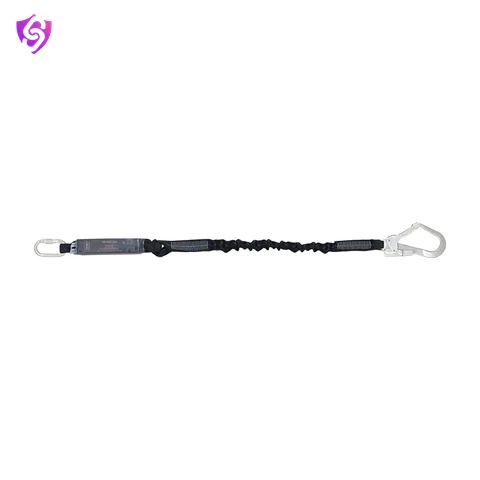 Karam Energy Absorbing Expandable Webbing Edge Safe Lanyard with One Side Karabiner PN112 and other Side Hook PN131N