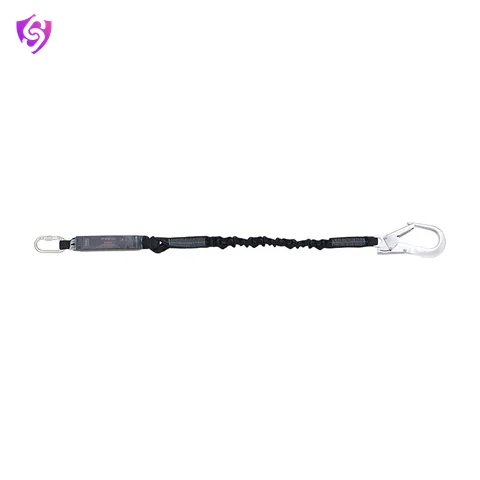 Karam Energy Absorbing Expandable Webbing Edge Safe Lanyard with One Side Karabiner PN112 and other Side Hook PN136