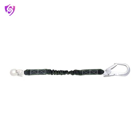 Karam Energy Absorbing Expandable Webbing Edge Safe Lanyard with One Side Loop and other Side Karabiner PN112