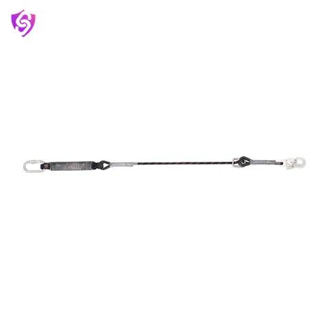 Karam Energy Absorbing Kernmantle Rope Adjustable Lanyard with One Side Karabiner PN112 and other Side Hook PN121