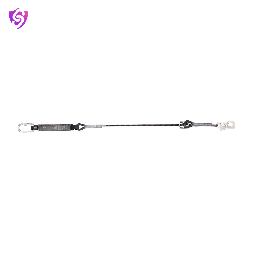 Karam Energy Absorbing Kernmantle Rope Adjustable Lanyard with One Side Karabiner PN112 and other Side Hook PN121