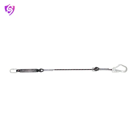 Karam Energy Absorbing Kernmantle Rope Adjustable Lanyard with One Side Karabiner PN112 and other Side Hook PN131N