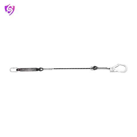 Karam Energy Absorbing Kernmantle Rope Adjustable Lanyard with One Side Karabiner PN112 and other Side Hook PN136