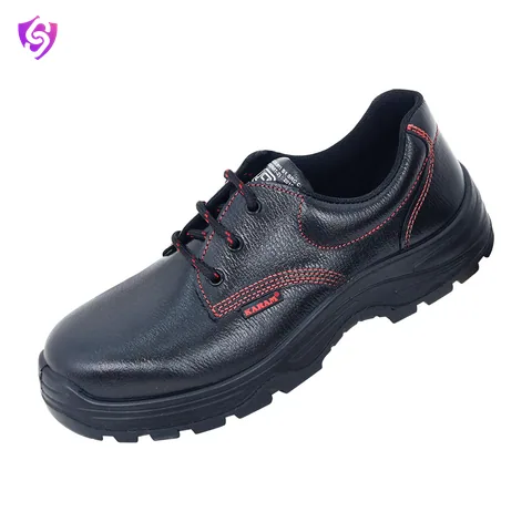 Karam Executive Red Stitched Leather Safety Shoes With Nitrile Sole