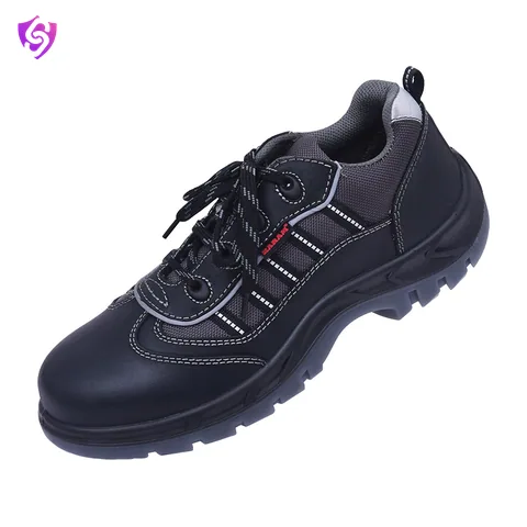 Karam Executive Sporty Lace-up Black Leather Safety Shoes