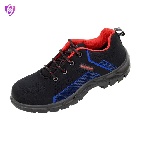 Karam Flytex Black and Blue Sporty Safety Shoes