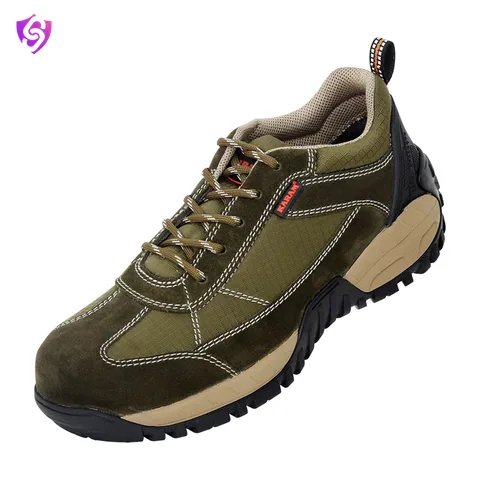 Karam Olive Suede Leather Low Ankle Safety Shoes