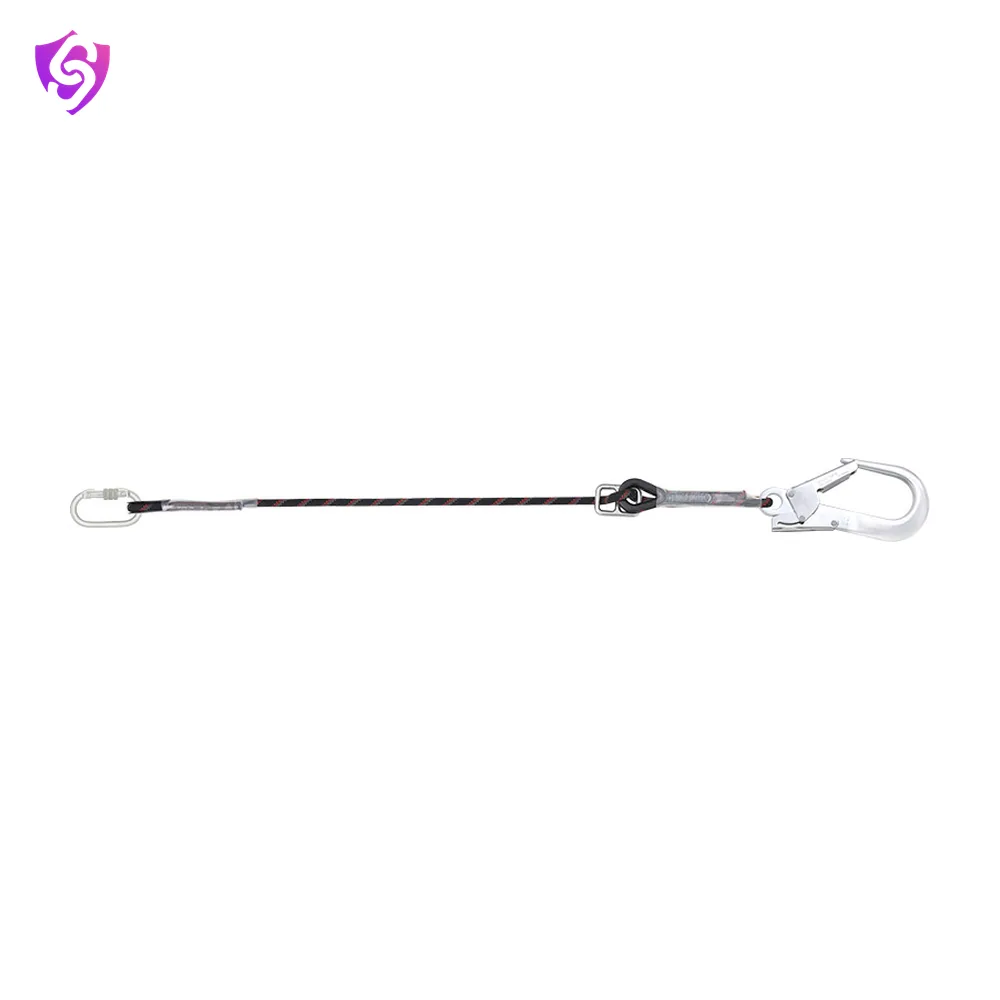 Karam Restraint Kernmantle Rope Adjustable Lanyard with One Side Karabiner PN112 and Other Side Hook PN136