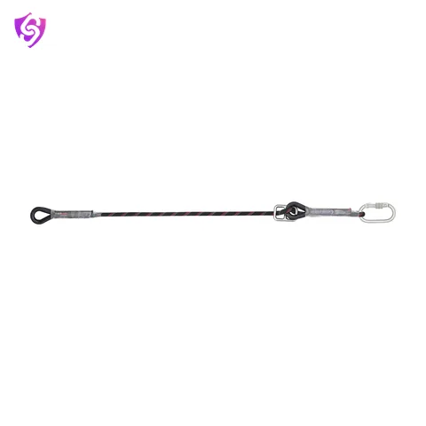 Karam Restraint Kernmantle Rope Adjustable Lanyard with One Side Loop and Other Side Karabiner PN112