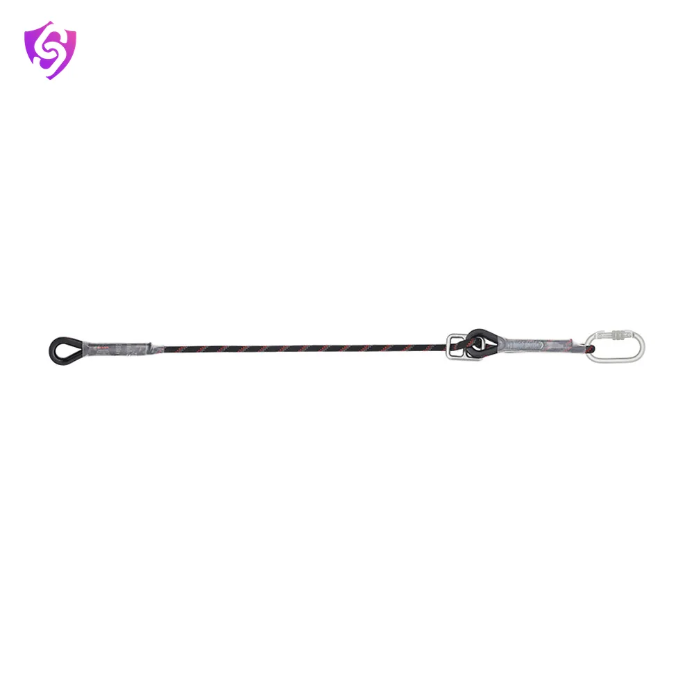 Karam Restraint Kernmantle Rope Adjustable Lanyard with One Side Loop and Other Side Karabiner PN112