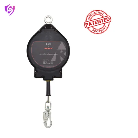 Karam Retractable Blocks with Synthetic Textile Rope 18 Meter with Steel Snap Hook