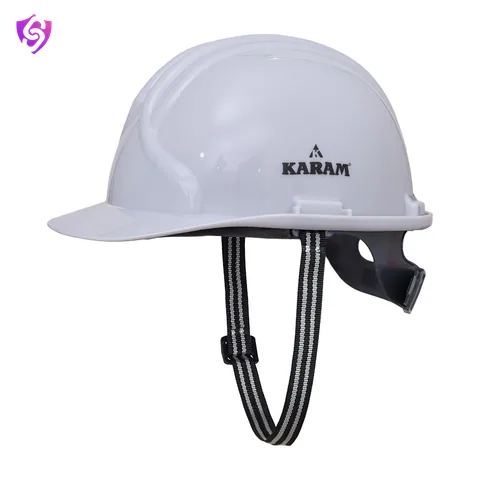 Karam Safety Helmet with Protective Peak, Slider type Adjustment and Textile Cradle