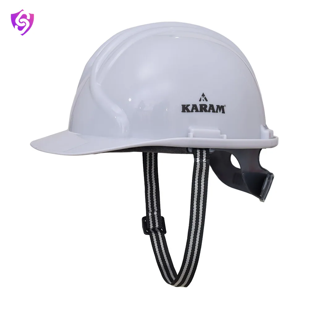 Karam Safety Helmet with Protective Peak, Slider type Adjustment and Textile Cradle
