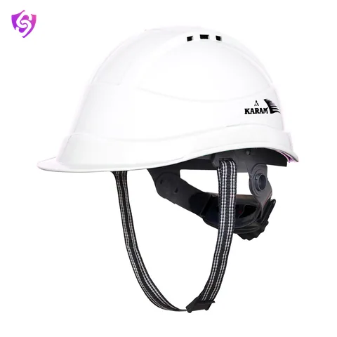 Karam Safety Helmet with Protective Peak with Ratchet Type Adjustment and Ventilators