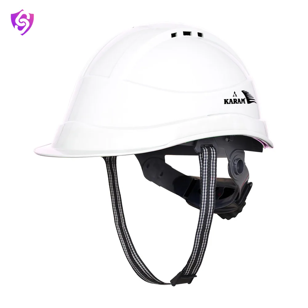 Karam Safety Helmet with Protective Peak with Ratchet Type Adjustment and Ventilators