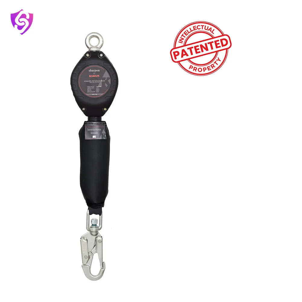 Karam Sharp Edge Tested Retractable Blocks with Webbing 3.5 Meter with Steel Snap Hook