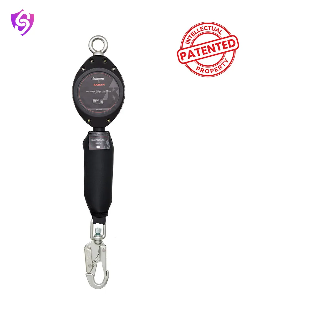 Karam Sharp Edge Tested Retractable Blocks with Webbing 5 Meter with Steel Snap Hook