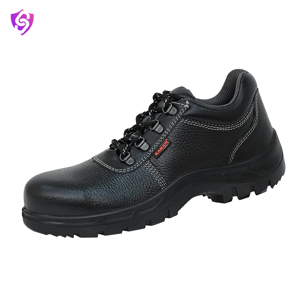 Karam Smart Lace Up Safety Shoes Black with 4 D-ring Eyelets