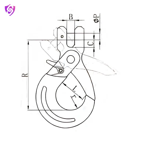 Mega G100 Clevis Self-Locking Hook
