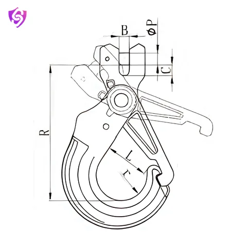 Mega G100 Clevis Self-Locking Hook with Hidden Trigger