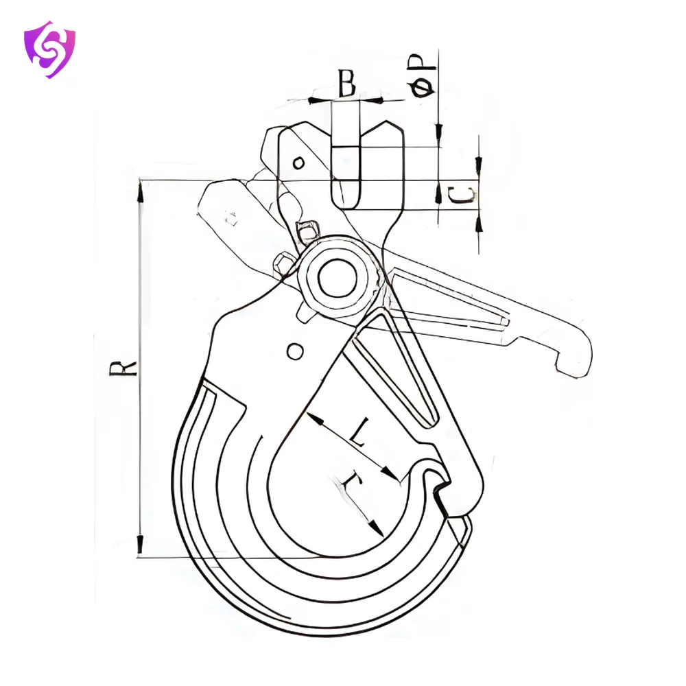 Mega G100 Clevis Self-Locking Hook with Hidden Trigger