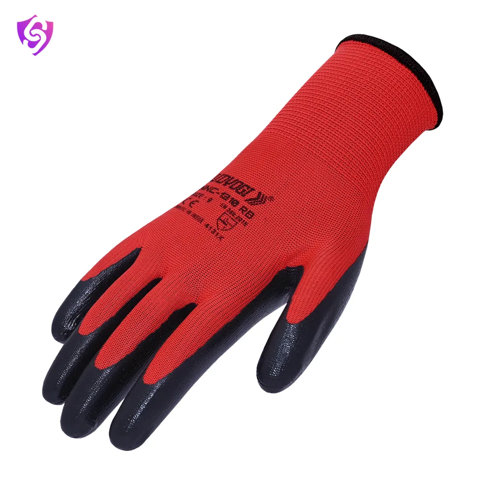 Udyogi NNC 1310 RB-Glossy Nitrile Coated Gloves
